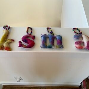 Felted initial ornaments from Anthropologie.